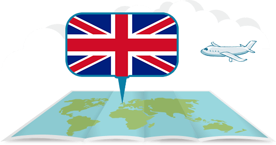 zemekoule s letadlem Anglie / Spojené království / Velká Británie